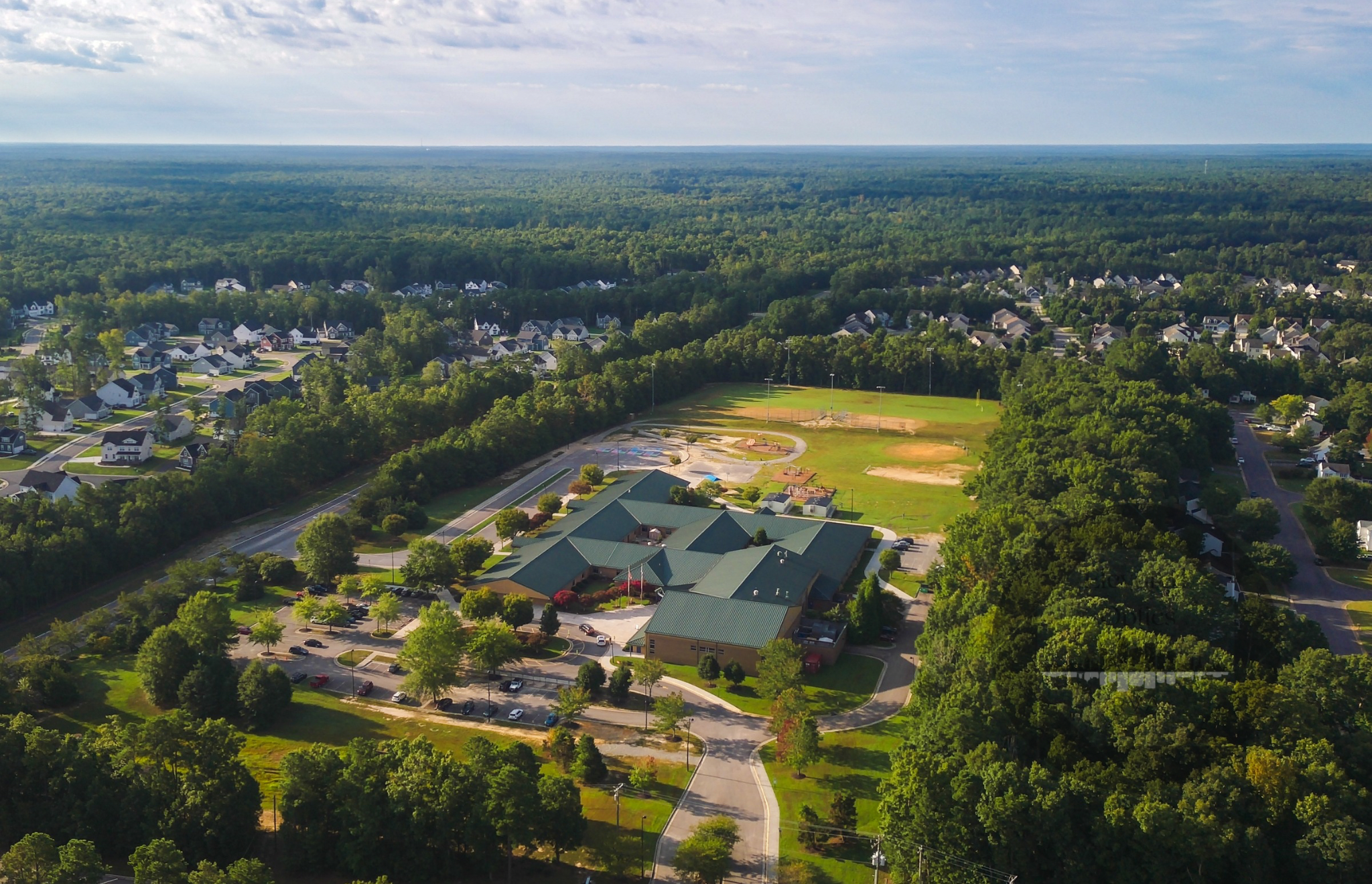 Spring Run Elementary School from aerial perspective